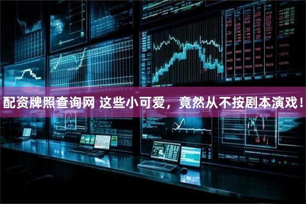配资牌照查询网 这些小可爱，竟然从不按剧本演戏！