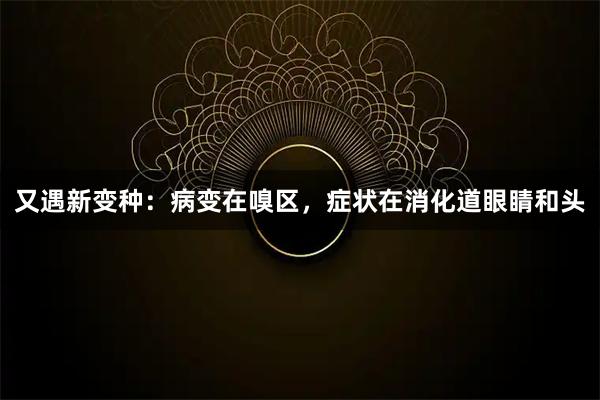 又遇新变种：病变在嗅区，症状在消化道眼睛和头
