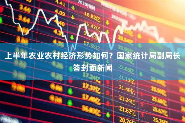 上半年农业农村经济形势如何?国家统计局副局长答封面新闻